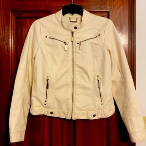 Women’s IZ cream faux leather jacket